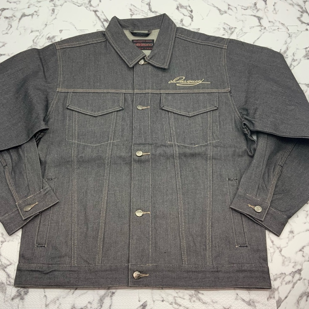 Men's Davoucci Grey Casual Denim Jacket